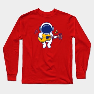 Cute Astronaut Playing Guitar Long Sleeve T-Shirt